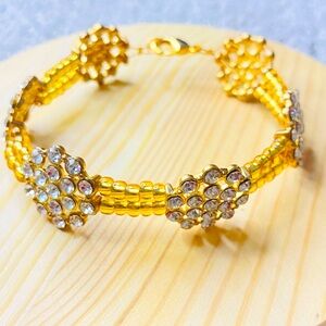 Gold Flower Bracelet Gift Her Him